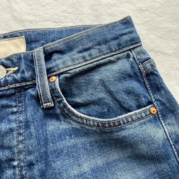 Mother Denim High-Waisted Straight-Leg Jeans sz 27 The Rambler Sneak - Picture 5 of 12